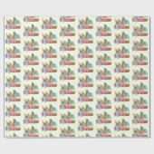 Whimsical Cute Fantasy Draken Paasmand Cadeaupapier (Vlak)