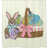 Whimsical Cute Fantasy Draken Paasmand Douchegordijn (Voorkant)