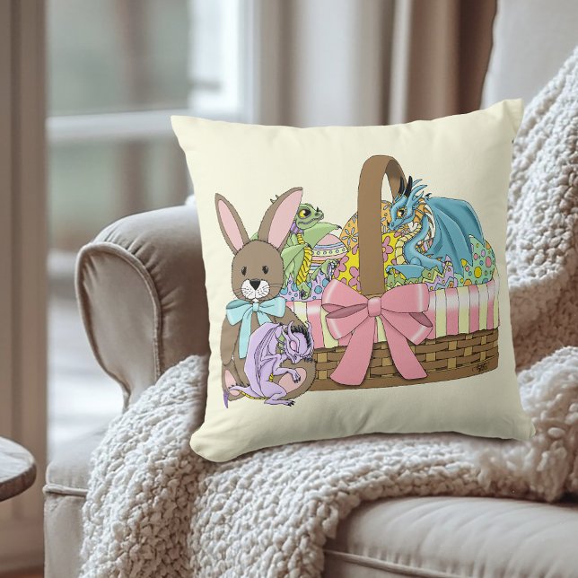 Whimsical Cute Fantasy Draken Paasmand  Kussen (Creator heeft geüpload)