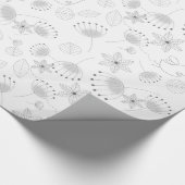 Whimsical Cute Floral and Bird Pattern on White Cadeaupapier (Hoek)