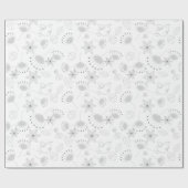 Whimsical Cute Floral and Bird Pattern on White Cadeaupapier (Vlak)