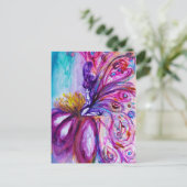 WHIMSICAL CUTE FLOWER FAIRY IN PINK, GOLD SPARKLES BRIEFKAART (Staand voorkant)