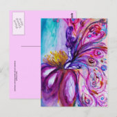 WHIMSICAL CUTE FLOWER FAIRY IN PINK, GOLD SPARKLES BRIEFKAART (Voorkant / Achterkant)