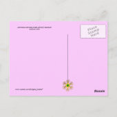 WHIMSICAL CUTE FLOWER FAIRY IN PINK, GOLD SPARKLES BRIEFKAART (Achterkant)