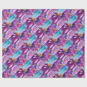 WHIMSICAL CUTE FLOWER FAIRY IN PINK, GOLD SPARKLES CADEAUPAPIER