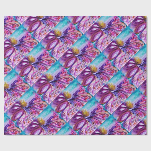 WHIMSICAL CUTE FLOWER FAIRY IN PINK, GOLD SPARKLES CADEAUPAPIER (Vlak)