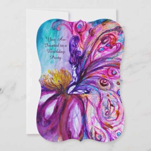 WHIMSICAL CUTE FLOWER FAIRY IN PINK, GOLD SPARKLES KAART (Voorkant)