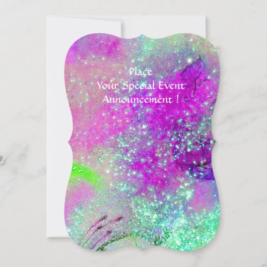 WHIMSICAL CUTE FLOWER FAIRY IN PINK, GOLD SPARKLES KAART (Achterkant)