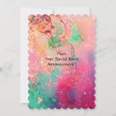 WHIMSICAL CUTE FLOWER FAIRY IN PINK, GOLD SPARKLES KAART (Achterkant)