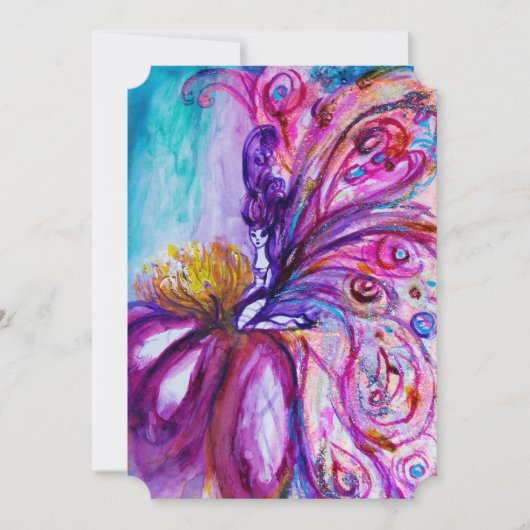 WHIMSICAL CUTE FLOWER FAIRY IN PINK, GOLD SPARKLES KAART (Voorkant)