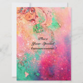 WHIMSICAL CUTE FLOWER FAIRY IN PINK, GOLD SPARKLES KAART (Achterkant)
