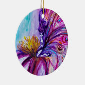 WHIMSICAL CUTE FLOWER FAIRY IN PINK, GOLD SPARKLES KERAMISCH ORNAMENT (Rechts)