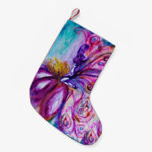 WHIMSICAL CUTE FLOWER FAIRY IN PINK, GOLD SPARKLES KLEINE KERSTSOK (Voorkant (Hangend))