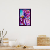 WHIMSICAL CUTE FLOWER FAIRY IN PINK, GOLD SPARKLES POSTER (Keuken)