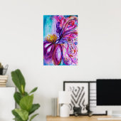 WHIMSICAL CUTE FLOWER FAIRY IN PINK, GOLD SPARKLES POSTER (Thuiskantoor)