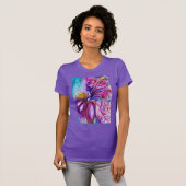 WHIMSICAL CUTE FLOWER FAIRY IN PINK, GOLD SPARKLES T-SHIRT (Voorkant volledig)
