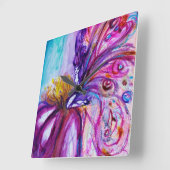 WHIMSICAL CUTE FLOWER FAIRY IN PINK, GOLD SPARKLES VIERKANTE KLOK (Hoek)