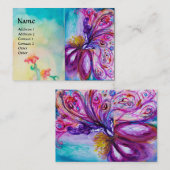 WHIMSICAL CUTE FLOWER FAIRY IN PINK, GOLD SPARKLES VISITEKAARTJE (Voorkant / Achterkant)