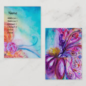 WHIMSICAL CUTE FLOWER FAIRY IN PINK, GOLD SPARKLES VISITEKAARTJE (Voorkant / Achterkant)