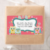 Whimsical Cute Fun Swirl Owl Baby shower Stickers (Insitu)