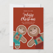 Whimsical Cute Gingerbrood Cookies Merry Kerstmis Feestdagenkaart (Voorkant)