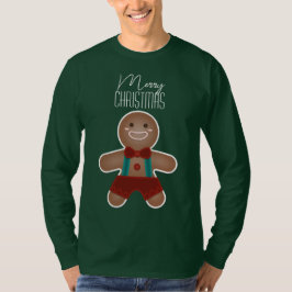 Whimsical Cute Gingerbrood Merry Kerstfeestdag T-shirt