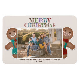 Whimsical Cute Gingerbrood Merry kerstfoto Magneet