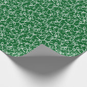 Whimsical Cute Green White Bows Pattern Girly Gift Cadeaupapier (Hoek)
