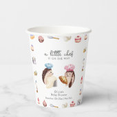 Whimsical Cute Hedgehog Chef Baker Baby Shower Papieren Bekers (Achterkant)