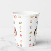 Whimsical Cute Hedgehog Chef Baker Baby Shower Papieren Bekers (Rechts)