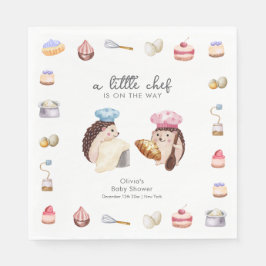Whimsical Cute Hedgehog Chef Baker Baby Shower  Servet