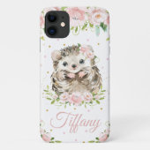 Whimsical Cute Hedgel Pink Blush Floral Case-Mate iPhone Case (Achterkant)
