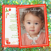 Whimsical Cute Icons Christmas CUSTOM PHOTO Feestdagenkaart