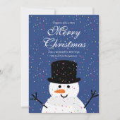 Whimsical Cute Kerstmis Snowman en Snowy Confetti Feestdagenkaart (Voorkant)