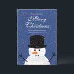 Whimsical Cute Kerstmis Snowman en Snowy Confetti Feestdagenkaart<br><div class="desc">Kerstmis Snowman en Snowflake Confetti Holiday Kaart</div>