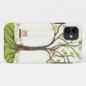 Whimsical Cute Owls Tree of Life Heart Leaf Swirls Case-Mate iPhone Case (Achterkant (horizontaal))