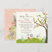 Whimsical Cute Owls Tree of Life Heart Leaf Swirls Kaart (Voorkant / Achterkant)