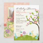 Whimsical Cute Owls Tree of Life Heart Leaf Swirls Kaart (Voorkant / Achterkant)