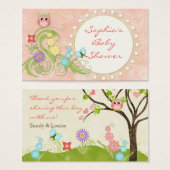 Whimsical Cute Owls Tree of Life Heart Leaf Swirls Visitekaartjes (Voorkant /achterkant)