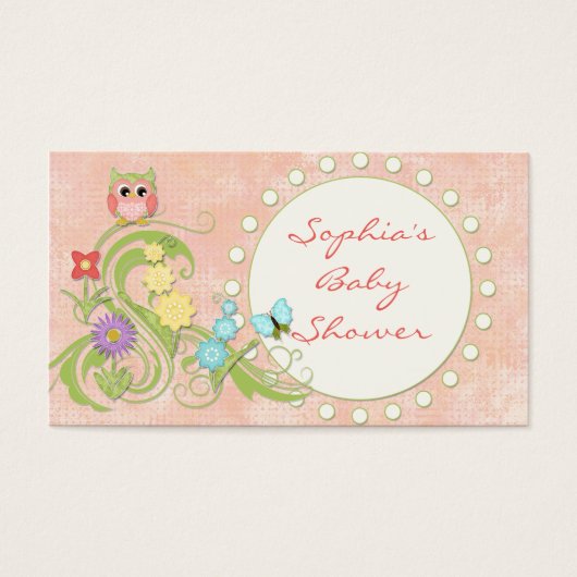 Whimsical Cute Owls Tree of Life Heart Leaf Swirls Visitekaartjes (Voorkant)