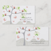 Whimsical Cute Pink Cupcakes Tree Card Visitekaartje (Voorkant / Achterkant)