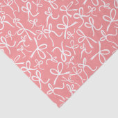 Whimsical Cute Pink White Bows Pattern Girly Gift Tissuepapier (Detail)