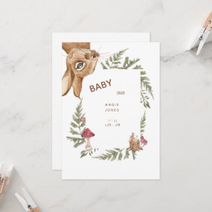 Whimsical Cute Rabbit Baby shower Kaart
