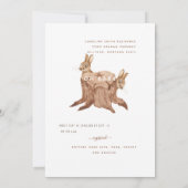 Whimsical Cute Rabbit Baby shower Kaart (Achterkant)