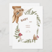 Whimsical Cute Rabbit Baby shower Kaart (Voorkant / Achterkant)