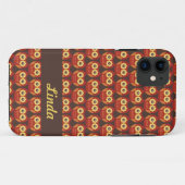 Whimsical Cute Red Owl Pattern 1 iPhone 5 Hoesje (Achterkant (horizontaal))