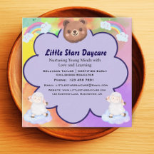 Whimsical Cute Regenboog Dier Dagopvang Kaart Kind