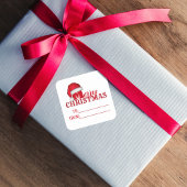 Whimsical Cute Santa Claus Funny-Kerstmis van Vierkante Sticker