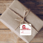 Whimsical Cute Santa Claus Funny-Kerstmis van Vierkante Sticker