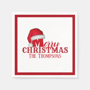 Whimsical Cute Santa Claus Holiday Kerstmis Servet